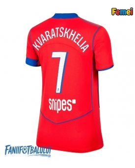 Paris Saint-Germain Khvicha Kvaratskhelia #7 Tricou Fotbal Replică 2025-26 Femei Treilea